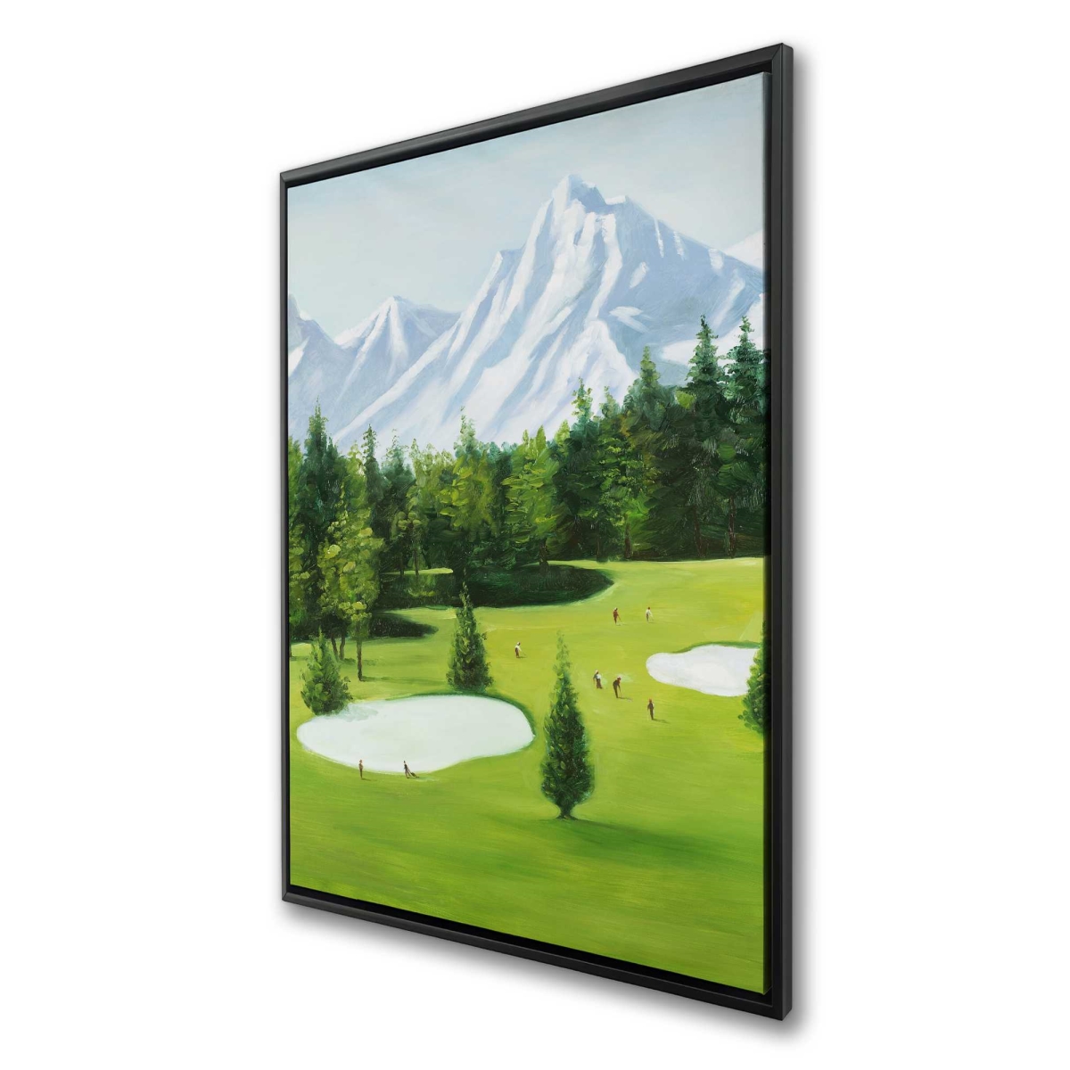 C1FC243651BQG0 Golf Course with Mountain View - Contemporary Framed Canvas - 24 x 36 in.