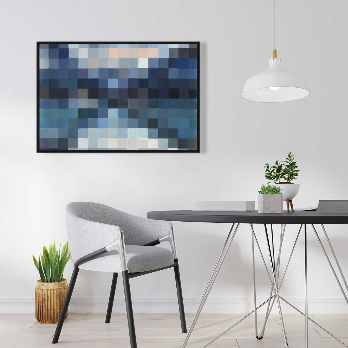 C1FC2436EUX14J 24 x 36 in. Pixelated Mountainous Landscape - Abstract Framed Canvas Art