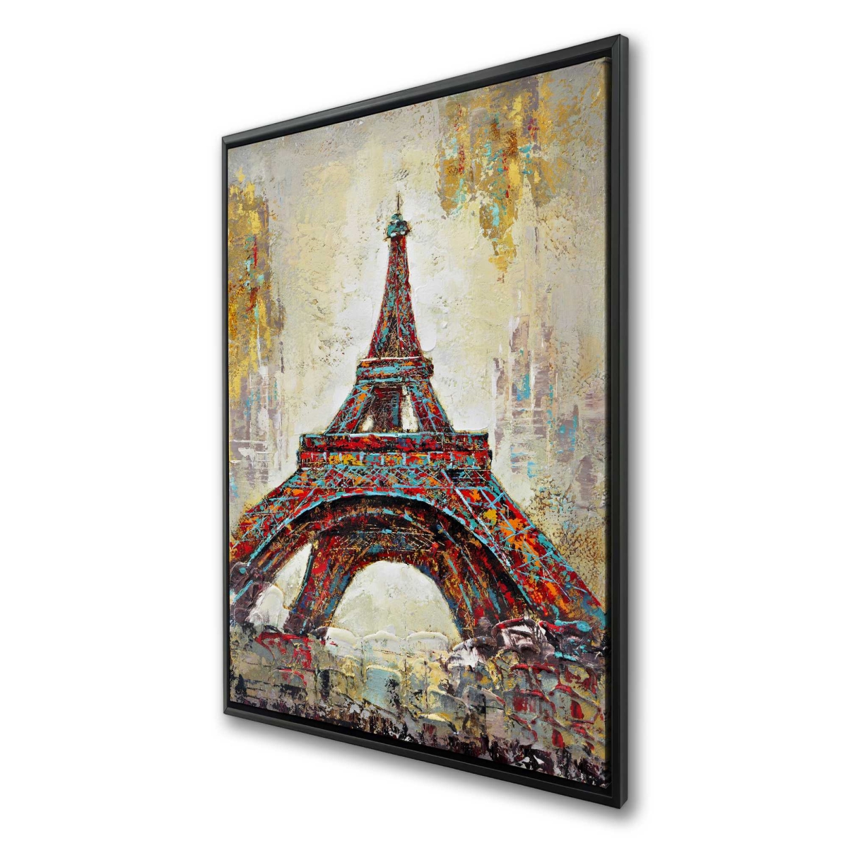C1FC2436XN3GX9 24 x 36 in. Abstract Eiffel Tower - Contemporary Framed Canvas Art