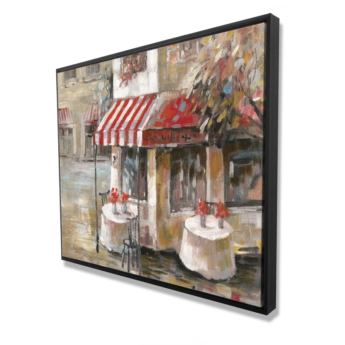 C1FC4860S6GOA7 48 x 60 in. Sunny Restaurant Terrace - Contemporary Framed Canvas Decor
