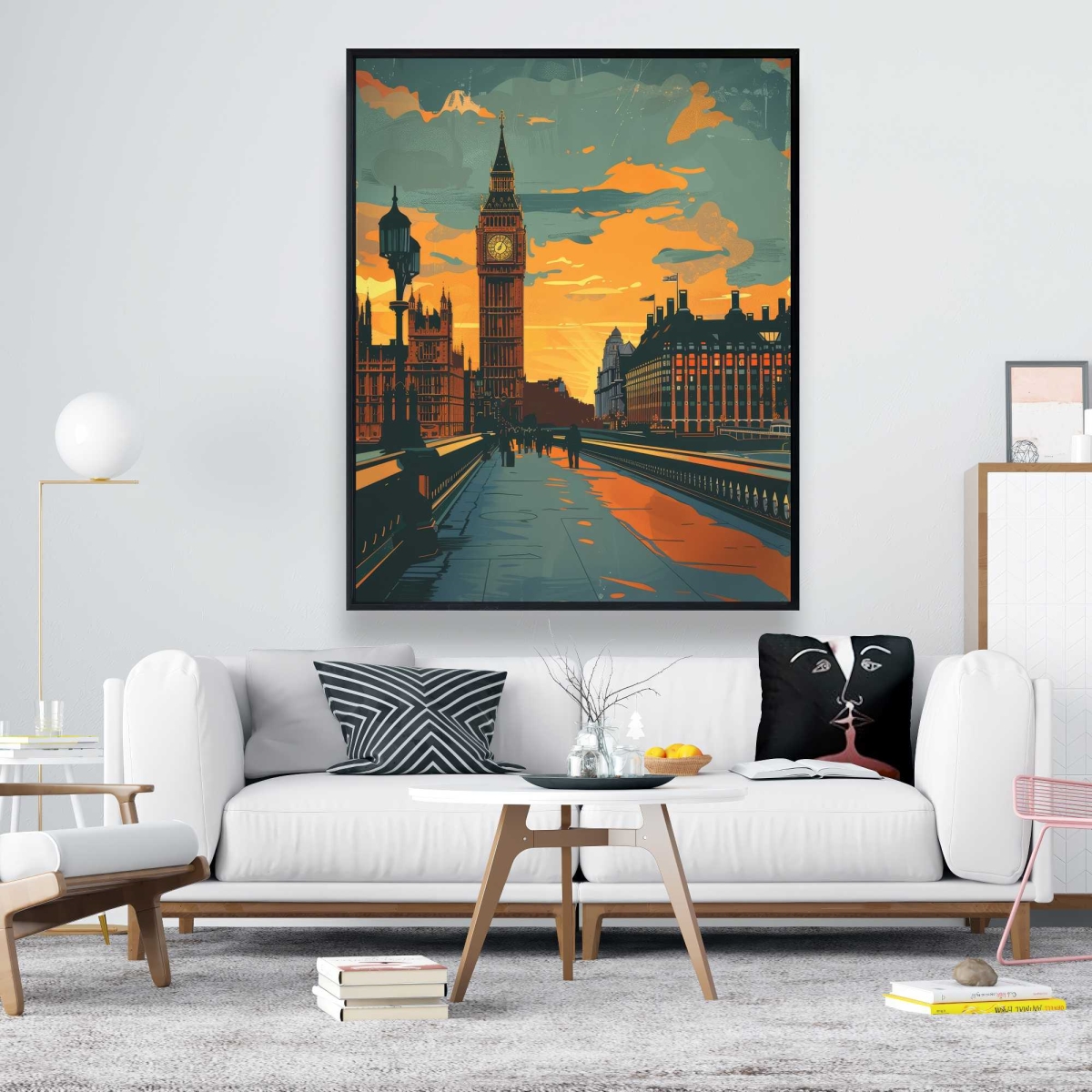 C1FC4860WFEVM2 48 x 60 in. Big Ben Red Framed Canvas - Stylish Home Decor Art