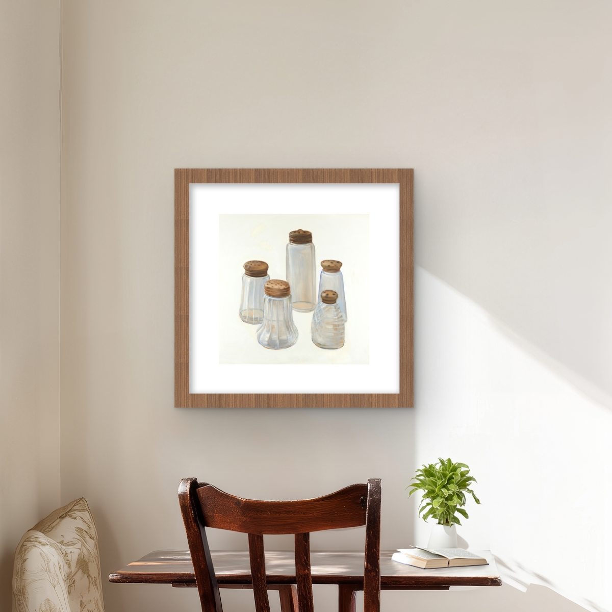 C1FM1616YVSNF0 16 x 16 in. Vintage Salt & Pepper Shaker Print Wall Art - Still Life Gray Decor