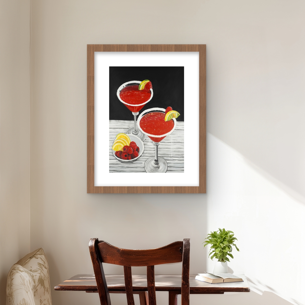 C1FM1620Y8FI7C 16 x 20 in. Two Cosmopolitan - Gray Still Life Framed Print Wall Art - Home Decor