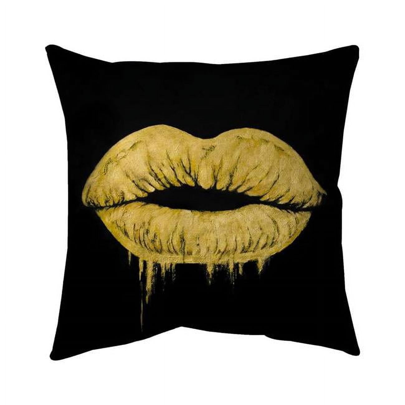 20 x 20 in. Golden Lips-Double Sided Print Indoor Pillow