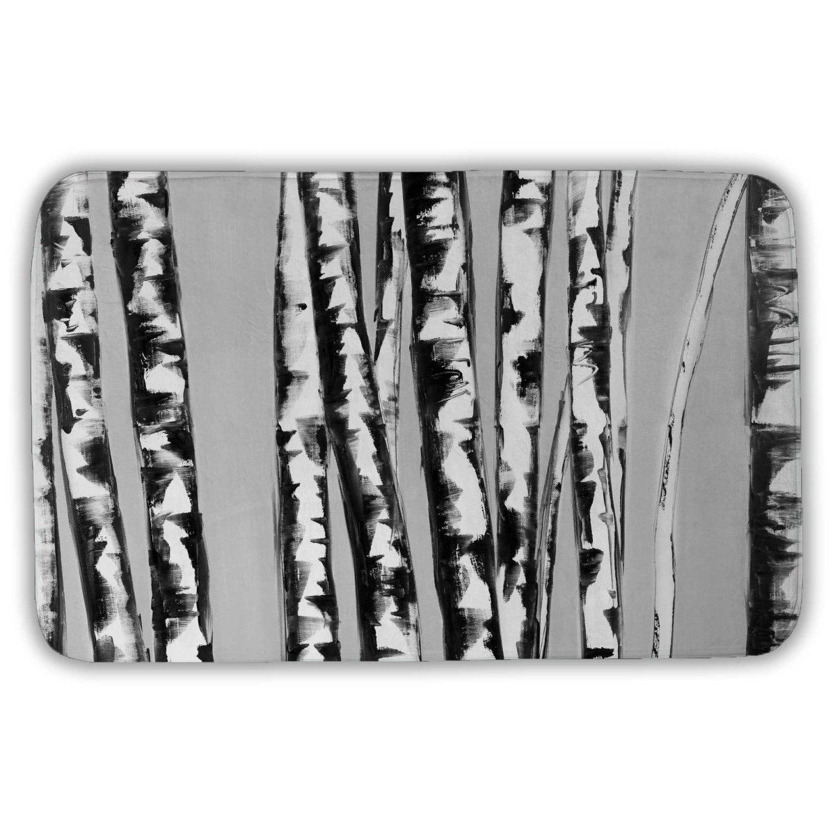 C1BM2134XCETRA 21 x 34 in. Birches Intersecting - Trees Black Bath Mat for Home Decor