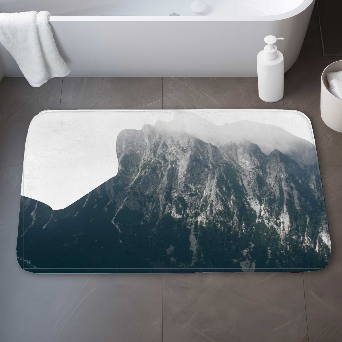 C1BM2134Z8VGVC 21 x 34 in. Explore Green Scandinavian Bath Mat - Eco-Friendly Decor