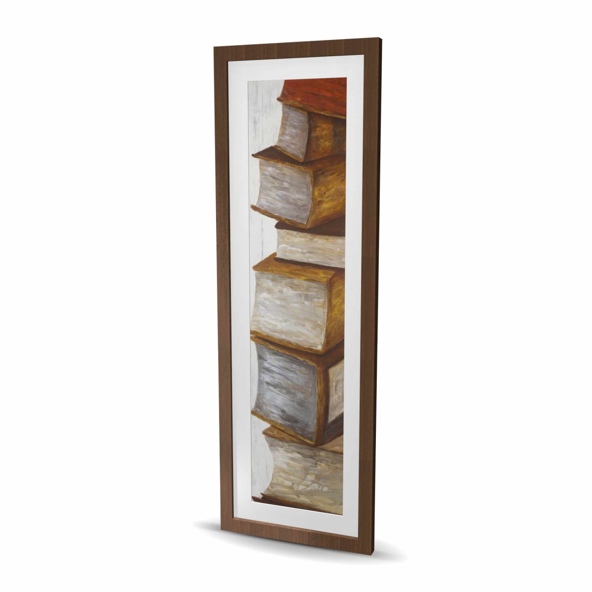 C1FM1648R2X4IK 16 x 48 in. Pile of Books - Beige Still Life Framed Print Wall Art for Home Decor