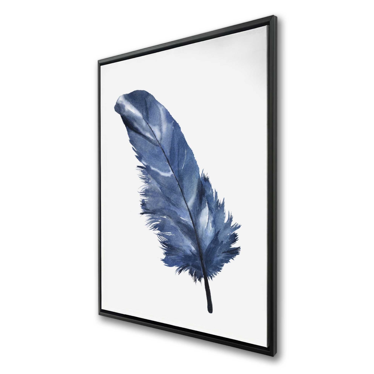 C1FC2436SWTZPD 24 x 36 in. Blue Feather - Framed Canvas Art for Home Decor