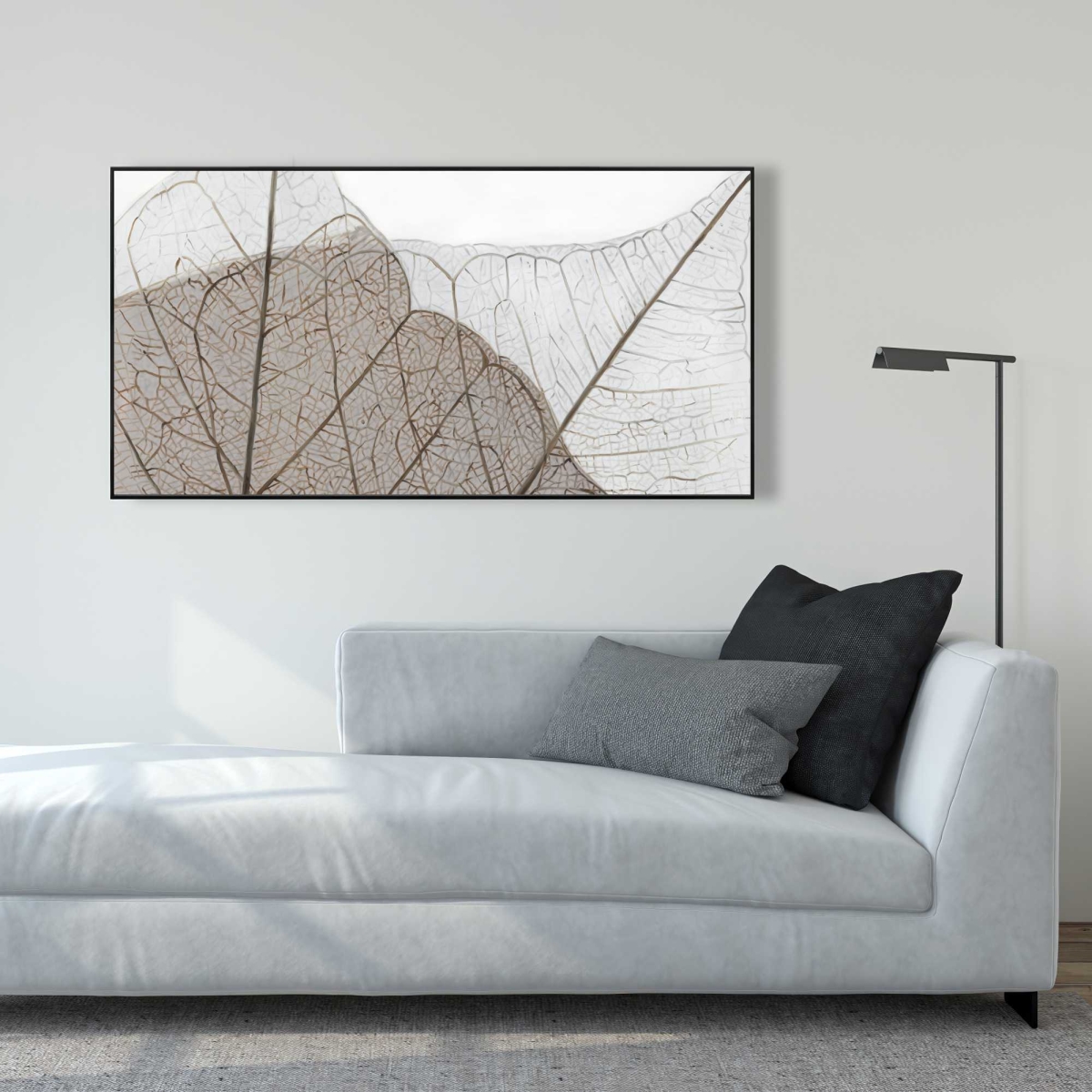 C1FC2448BMI5QF 24 x 48 in. Translucent Dried Leaves Canvas - Floral Brown Framed Decor