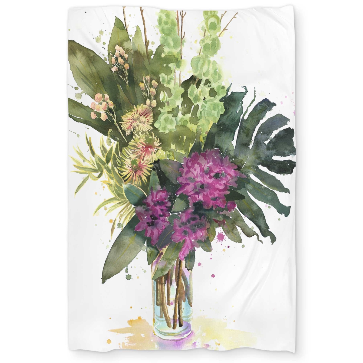 C1DCTXLWWC3U7E Tropical Flower Assemblage Twin Size Extra Long Duvet Cover - Green Livingroom