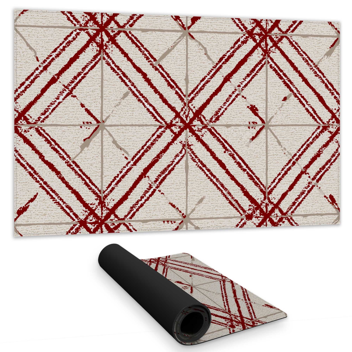 C1DM14248W5QUN 14 x 24 in. Red Lines Pattern Gaming Desk Mat - Stylish Home Decor Accessory