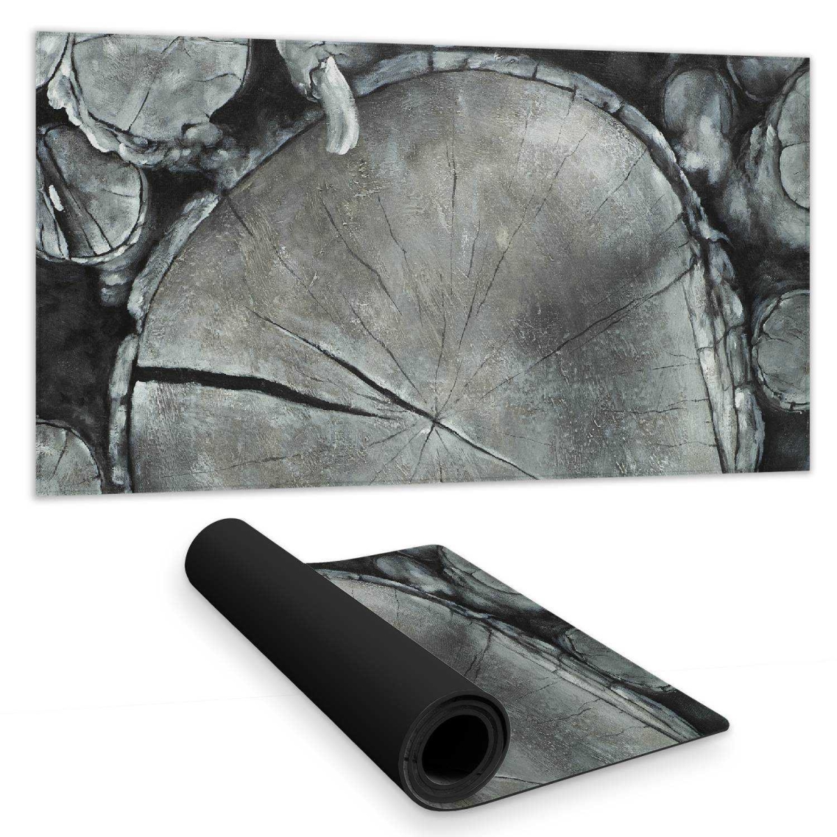 C1DM1531EE6UDZ 16 x 32 in. Stacked Wood Logs Desk Mat - Rustic Still Life Home Decor