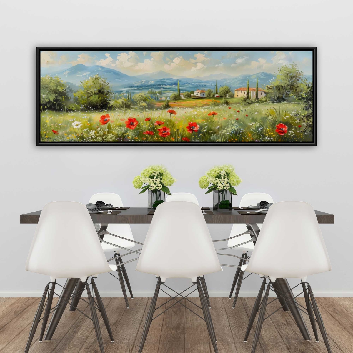C1FC2060DSIC4K 20 x 60 in. Red Dots - Orange Framed Canvas Art for Home Decor