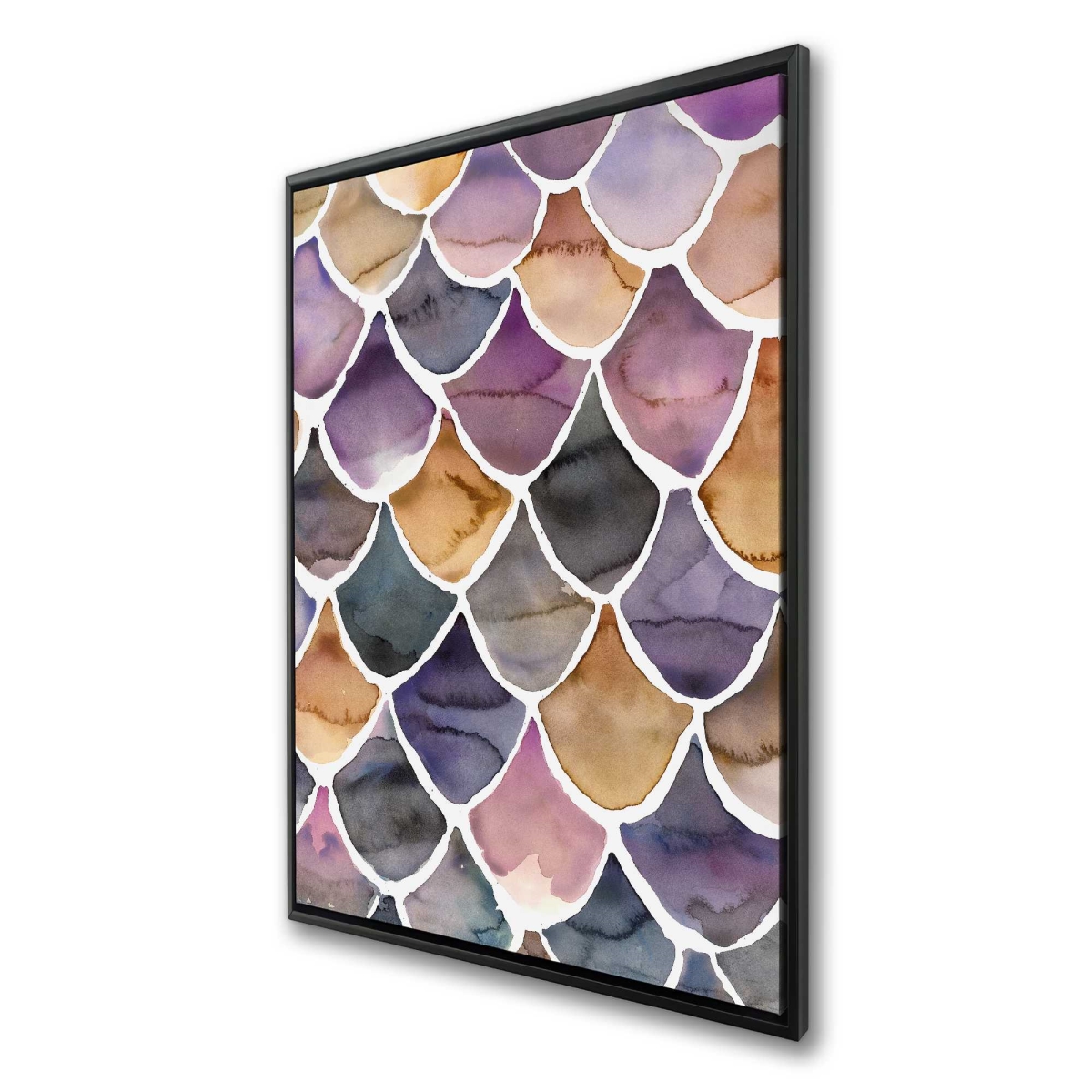 C1FC2436EMOQBQ 24 x 36 in. Purple Like A Mermaid - Patterns Purple Framed Canvas Decor