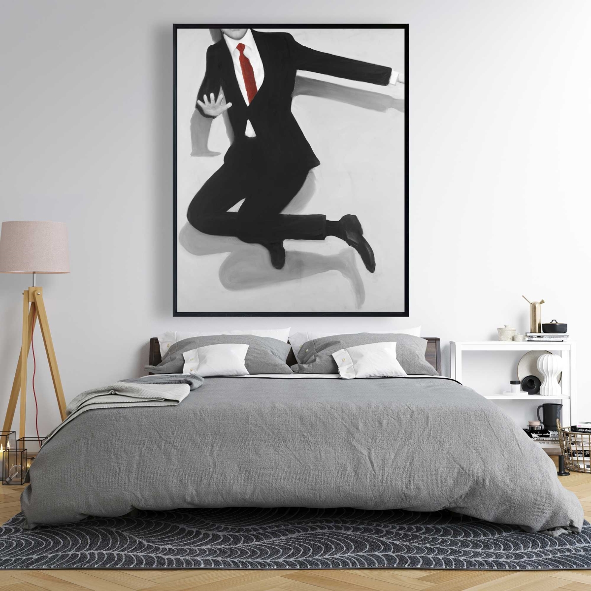 C1FC4860Q9DI2Z 48 x 60 in. Classical Jumping Man - Figurative Contemporary Canvas Decor