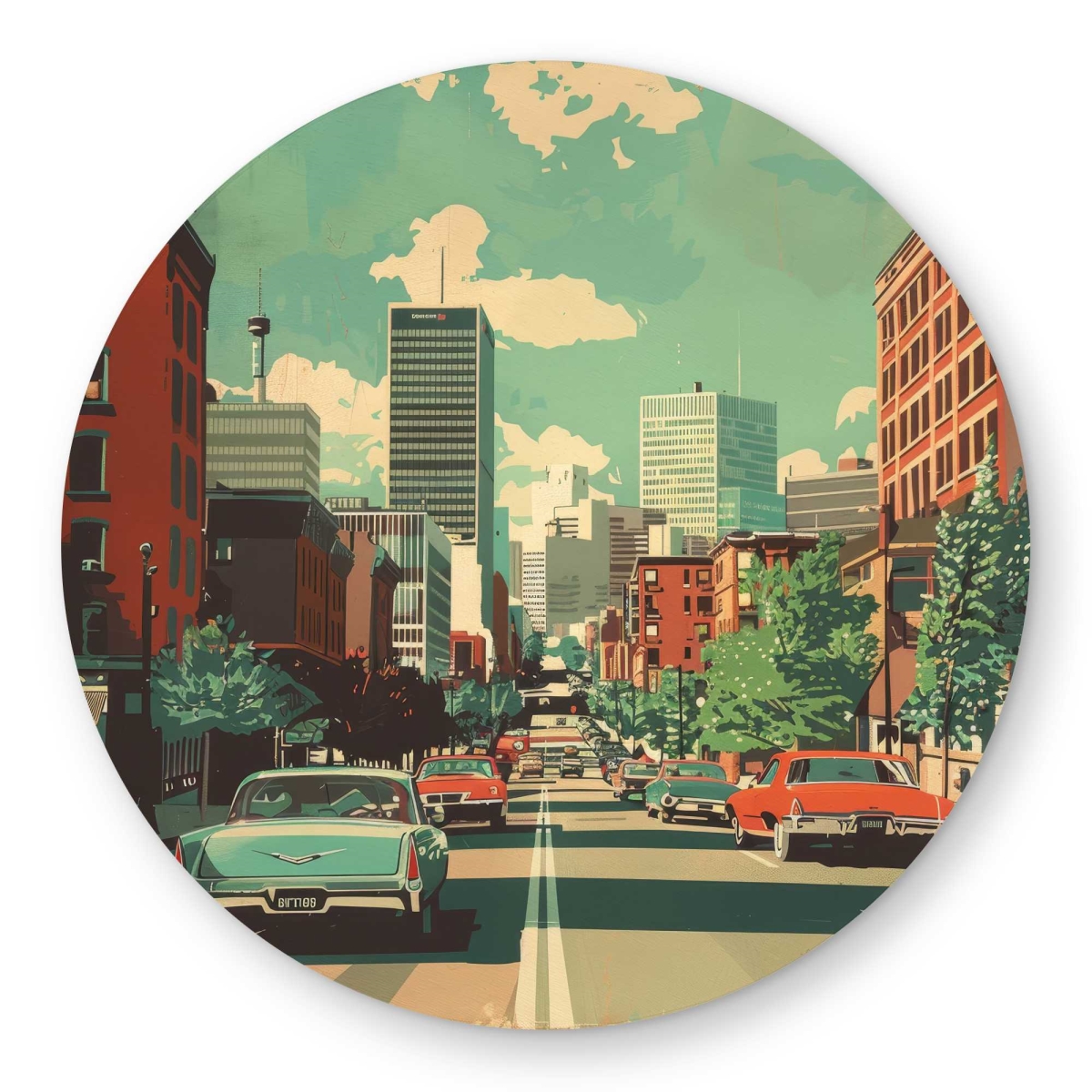 C1COAR55XCYYNP 5 x 5 ft. On Route Orange Round Outdoor Area Rug - Decor Essentials