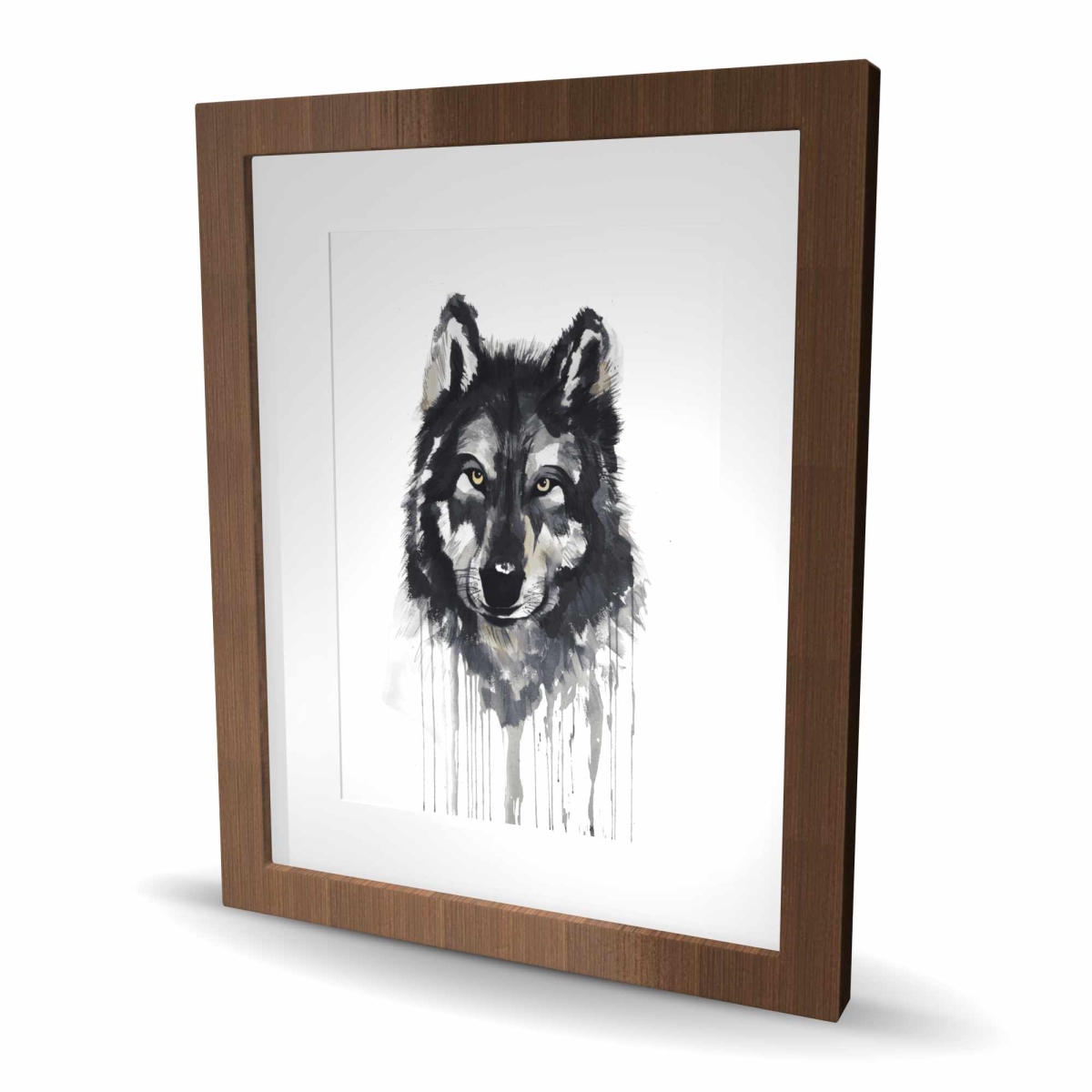 C1FM1620XDC6BV 16 x 20 in. Mysterious Wolve - Scandinavian Office Framed Print Wall Art for Home