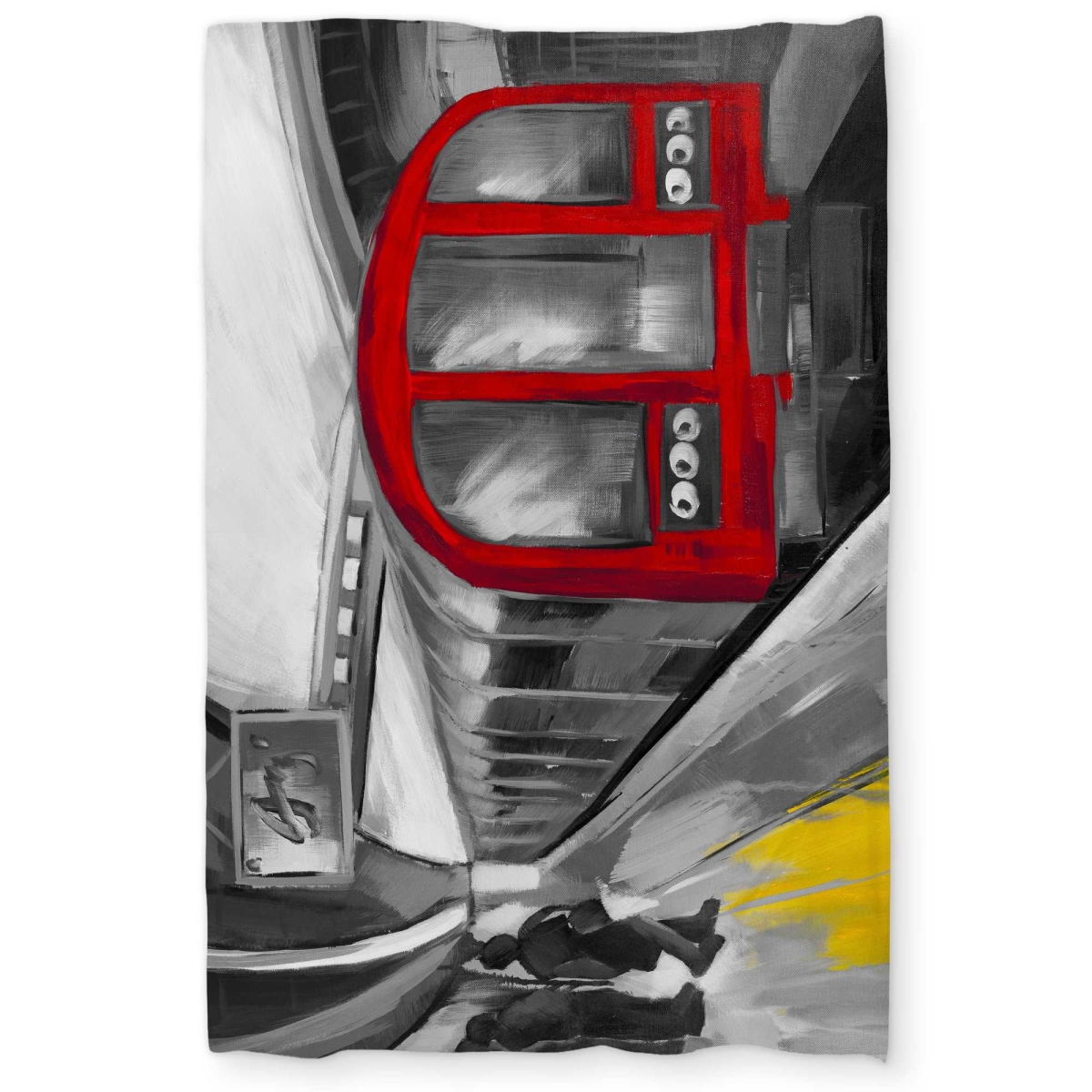 C1DCTXLWARTH4W Waiting Subway Red Transportation Twin Size Extra Long Duvet Cover - Home Decor