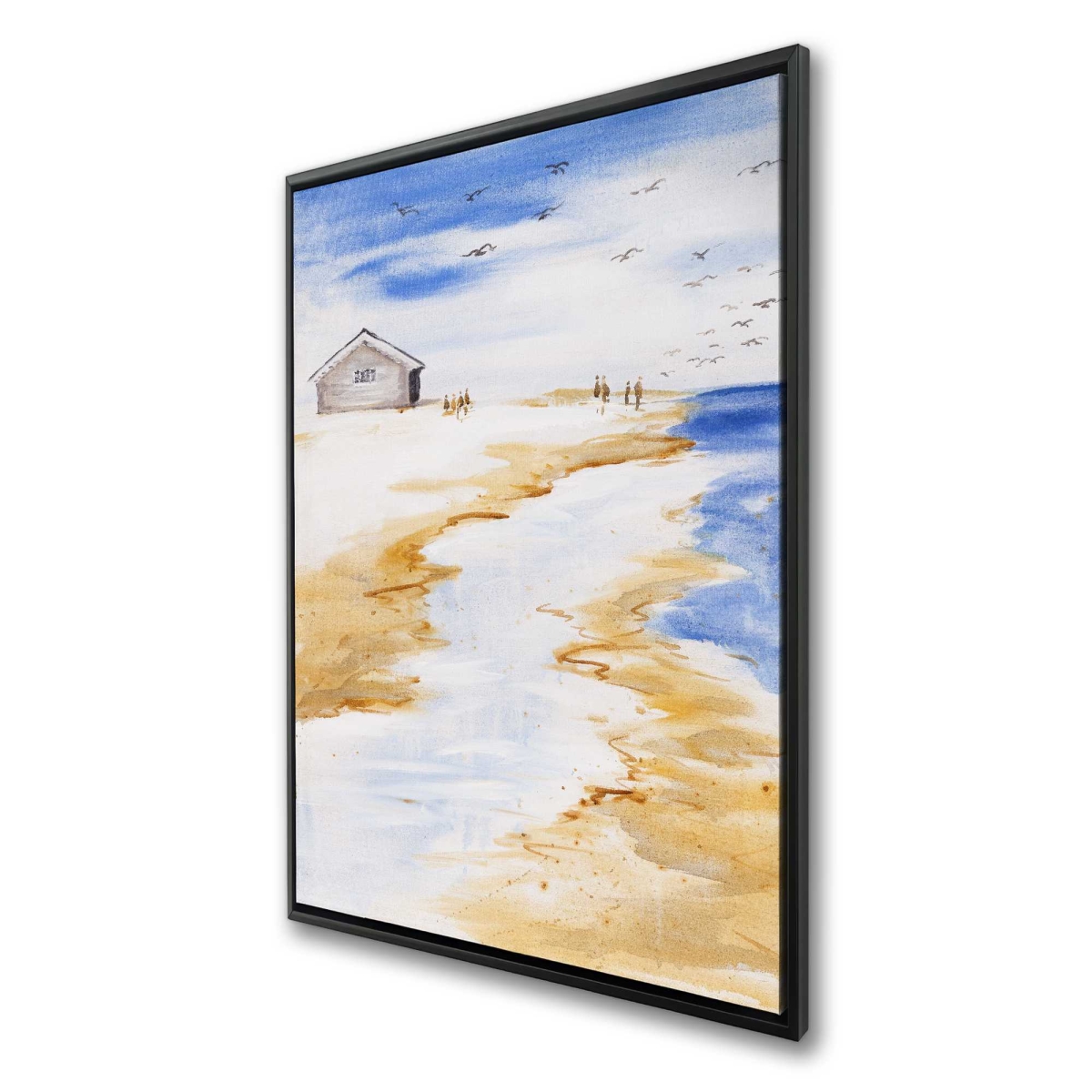 C1FC2436DQUSTN 24 x 36 in. House on the Beach - Bathroom Beach Framed Canvas Decor