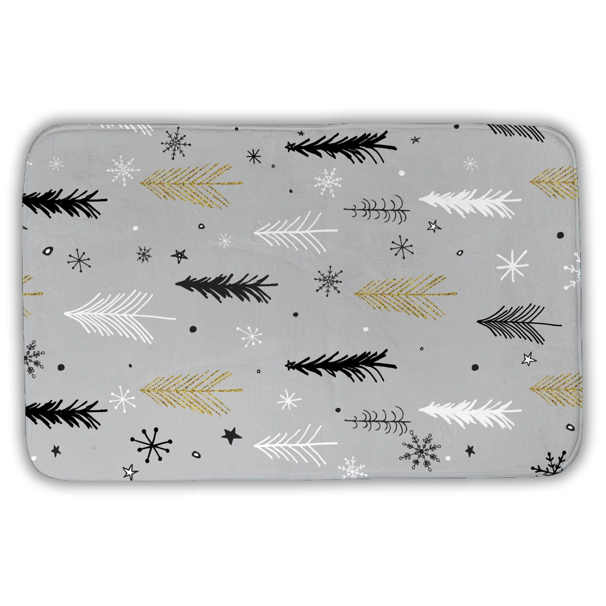 C1BM2134D9JIT4 21 x 34 in. Christmas Tree Pattern Bath Mat - Illustrative Bedroom Decor