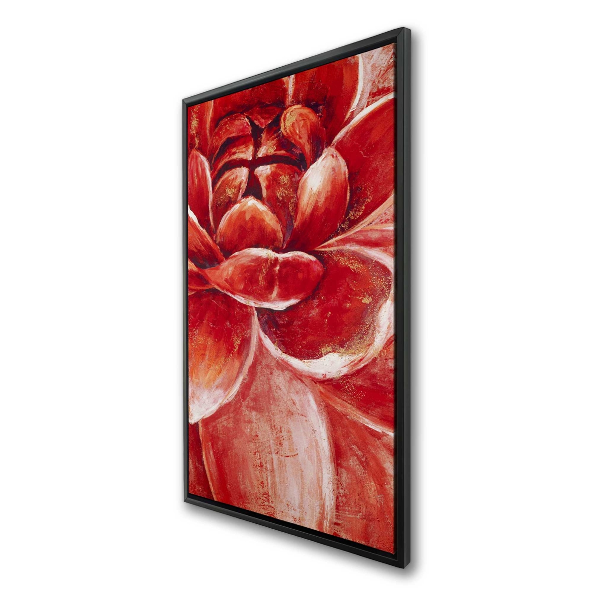C1FC2448L01H7H 24 x 48 in. Red Chrysanthemum - Office Botanical Framed Canvas Decor