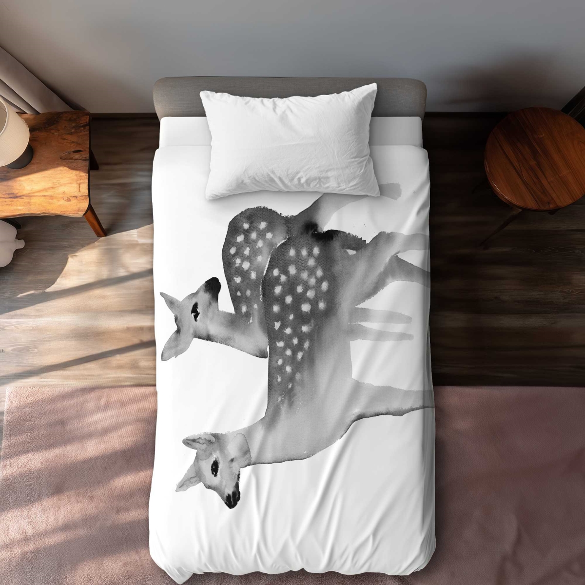 C1DCTXLWRBTBH7 Faon Black & White Rustic Twin Size Extra Long Duvet Cover - Home Decor