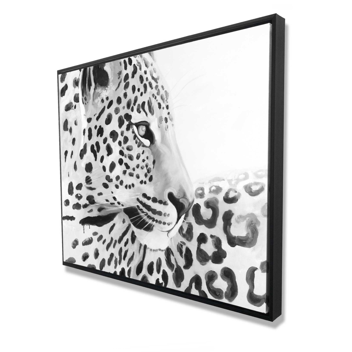 C1FC4860M7NVV2 48 x 60 in. Beautiful Leopard - Gray Framed Canvas for Home Decor
