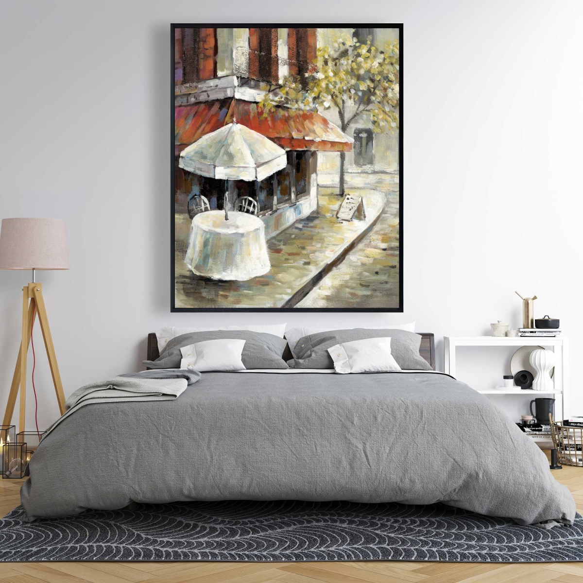 C1FC4860VSLFDD 48 x 60 in. Deserted & Sunny Street - Scenic Framed Canvas Decor