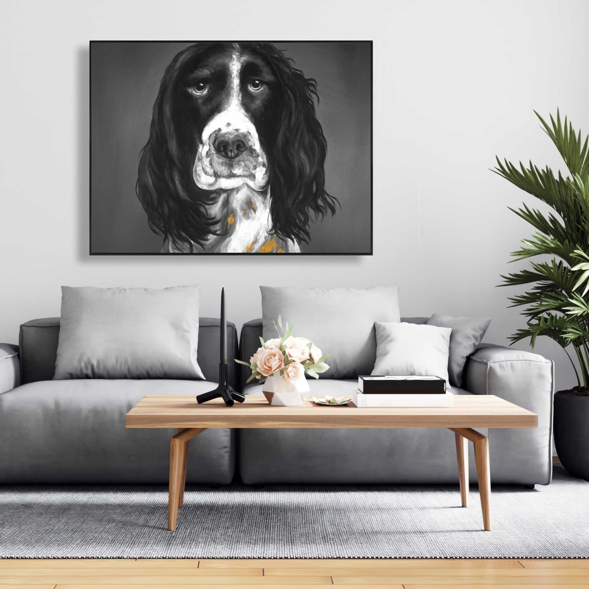 C1FC3648KDC5FN 36 x 48 in. Beautiful English Springer Spaniel - Framed Canvas Decor