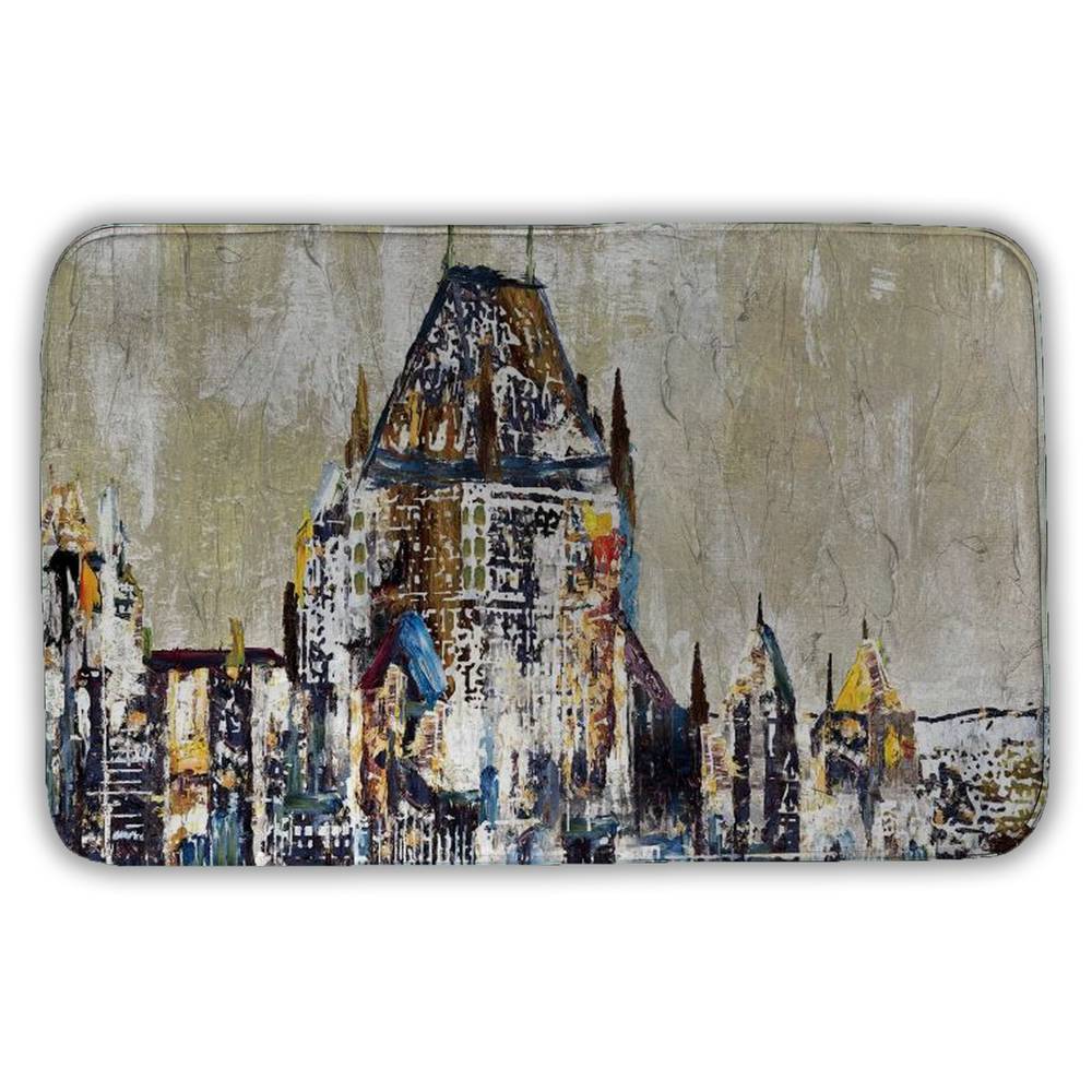 5930-2134-CI51 21 x 34 in. Abstract Chateau Frontenac Office Architecture Bath Mat