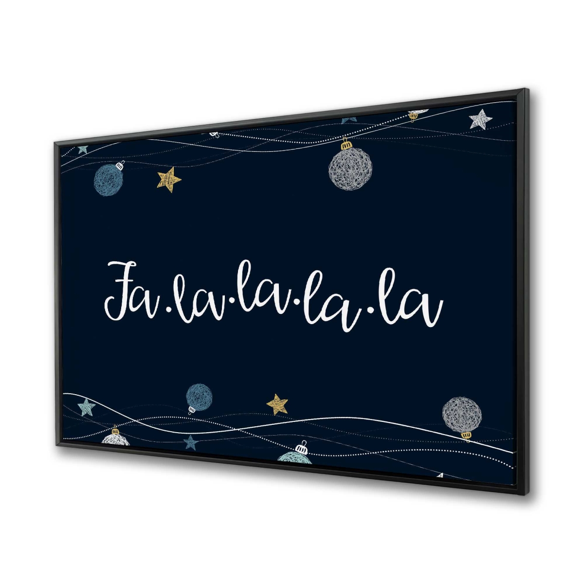C1FC3648Q5VFMY 36 x 48 in. Fa-La-La-La-La Song - Pattern Blue Framed Canvas Home Decor