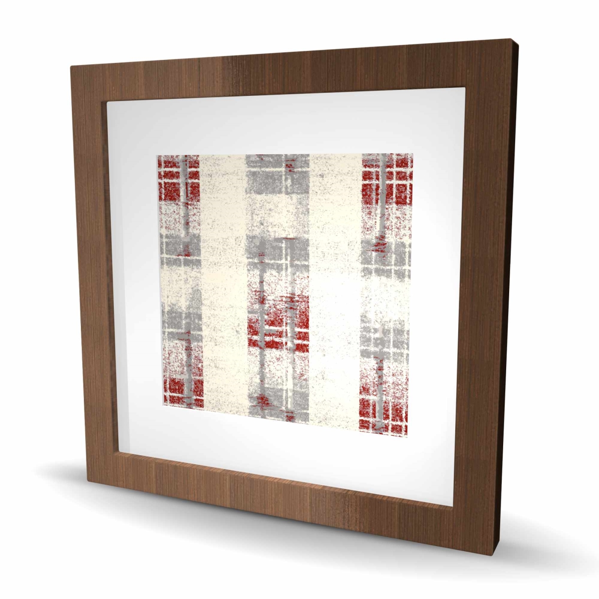 C1FM1616FKIXSB 16 x 16 in. Grunge Red Pattern - Turquoise Framed Matted Print Wall Art for Decor