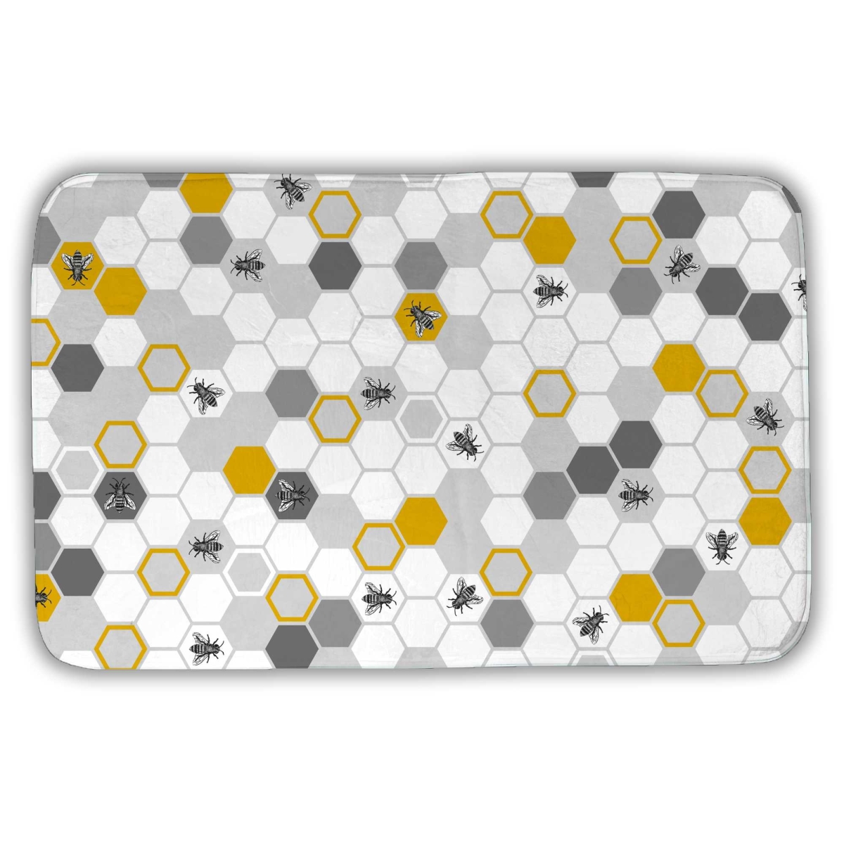 C1BM21340I0P1S 21 x 34 in. Beehive Pattern Bath Mat - Bedroom Illustrative Home Decor