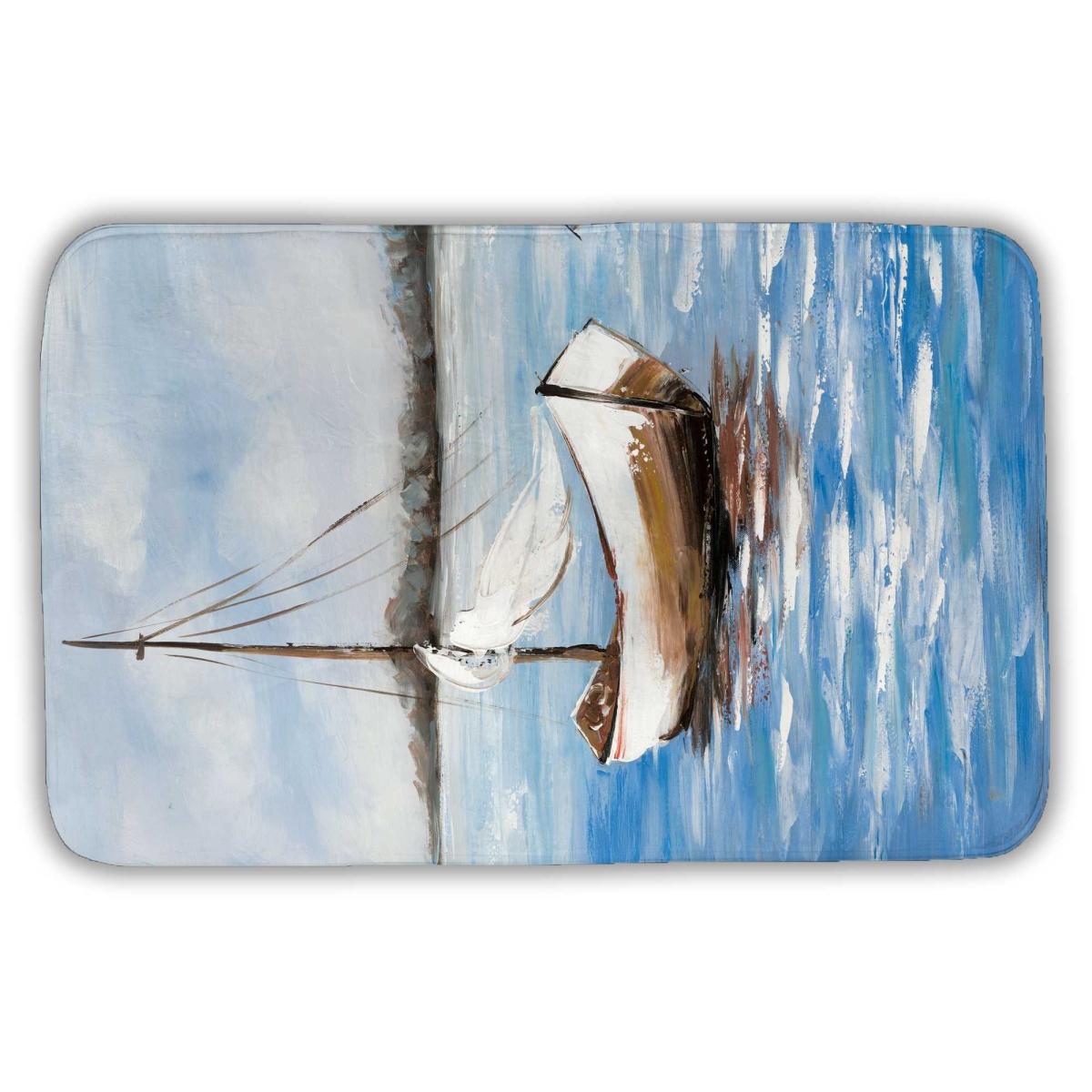 C1BM2134M3S25Q 21 x 34 in. Two Boats on the Water - Boat Brown Bath Mat for Home Decor
