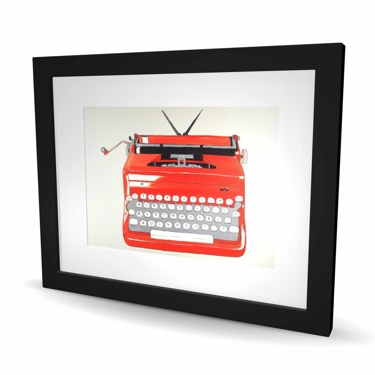 C1FM1620JPJ87F 16 x 20 in. Red Typewriter Machine Print - Bedroom Decor Wall Art - Art Firm