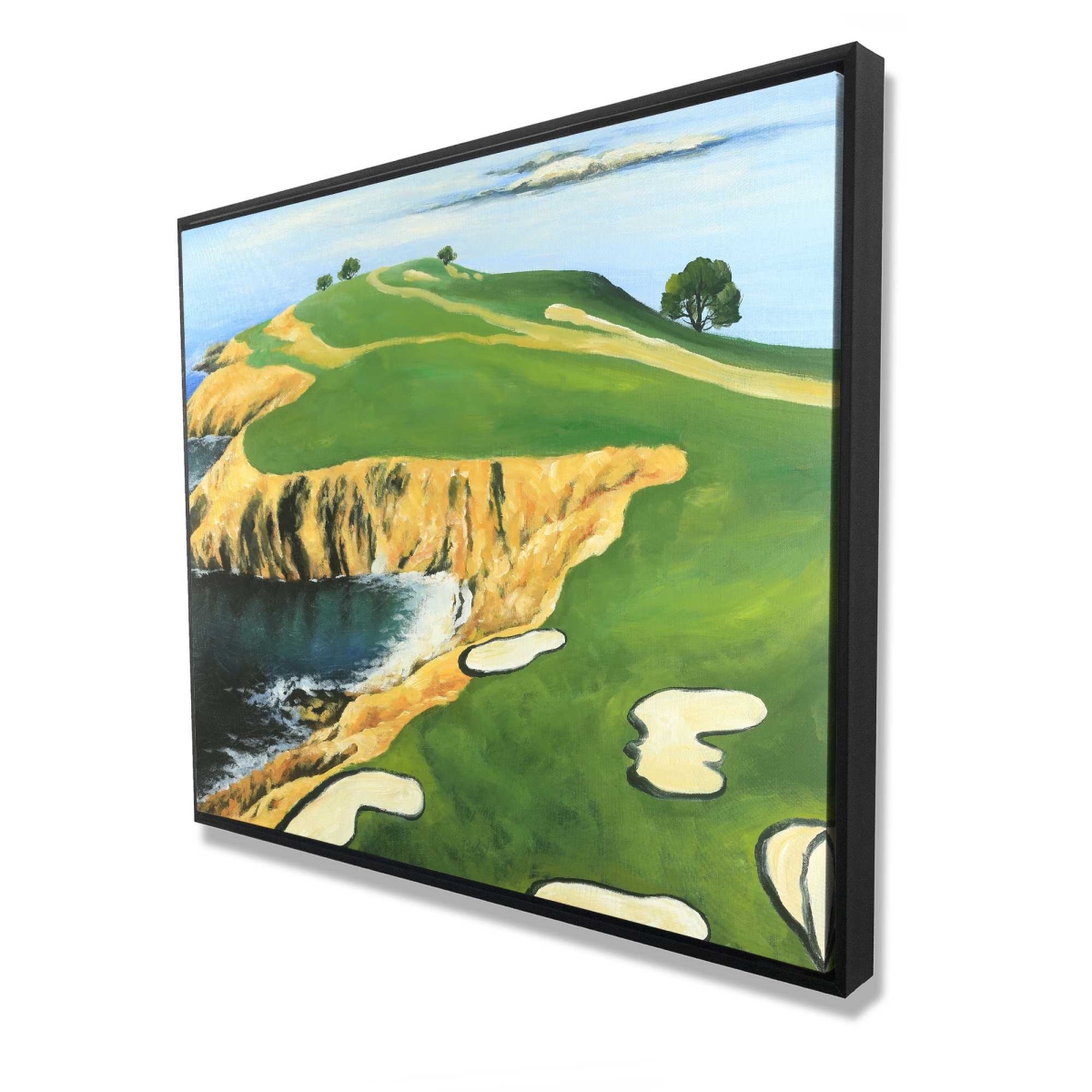 C1FC48605EVY81 48 x 60 in. Pebble Beach Golf Links - Satellite View Canvas - Home Decor