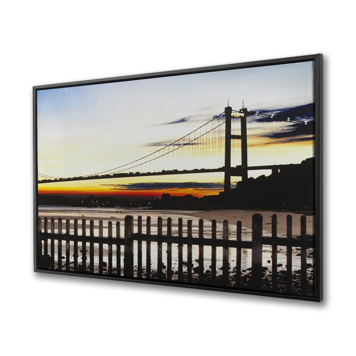 C1FC3648EMULQ3 36 x 48 in. Bridge by Sunset - Framed Canvas Architecture for Home Decor