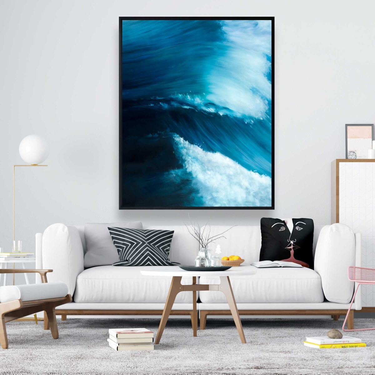 C1FC4860KXWGZ5 48 x 60 in. Unleashed Sea - Framed Canvas Bathroom Decor for Home