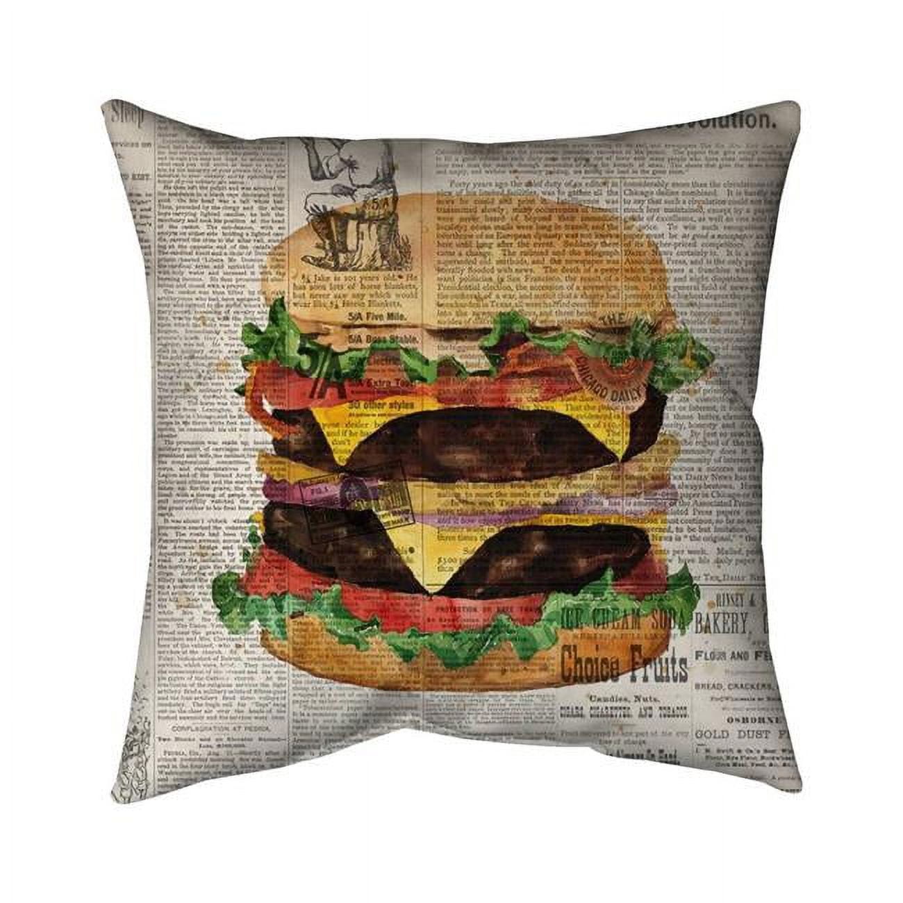 20 x 20 in. Vintage Style All Dressed Double Cheeseburger-Double Sided Print Indoor Pillow