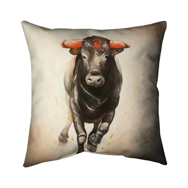 18 x 18 in. Bull Running-Double Sided Print Indoor Pillow