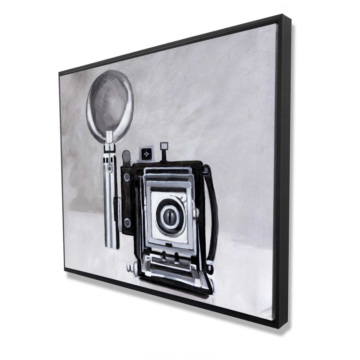 C1FC48603ZDEDL Antique Camera - Gray Miscellaneous Framed Canvas Home Decor, 48 x 60 in.