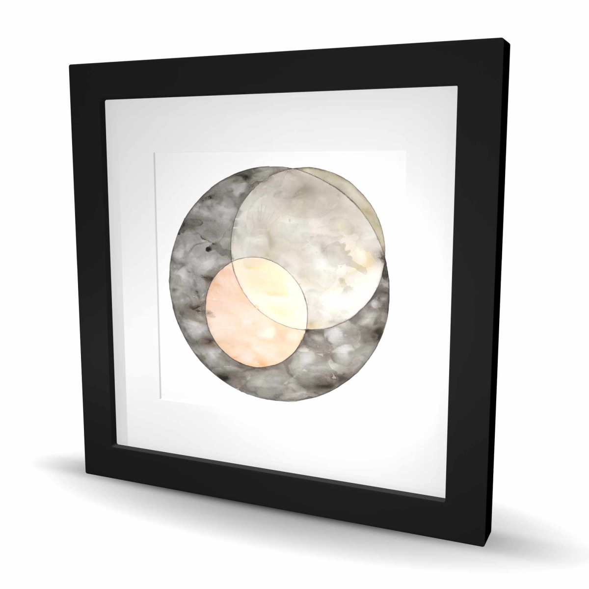 C1FM1616B6ZFZD 16 x 16 in. Interlocking - Retro Framed Matted Print Wall Art for Home Decor