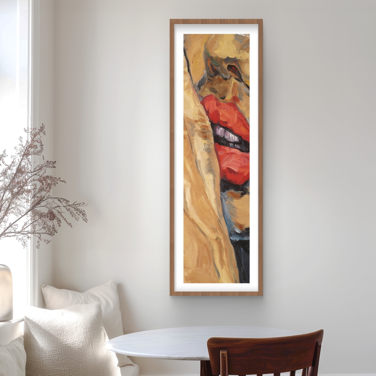 C1FM1648CDJ6MA 16 x 48 in. Shushing Lips Closeup - Framed Matted Print Wall Art for Home Decor