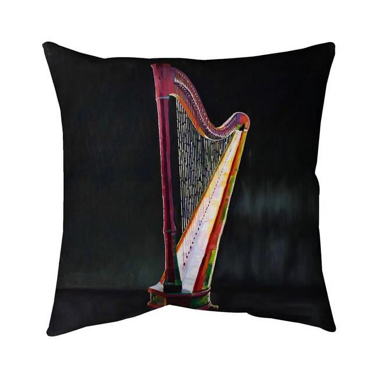 20 x 20 in. Colorful Realistic Harp-Double Sided Print Indoor Pillow