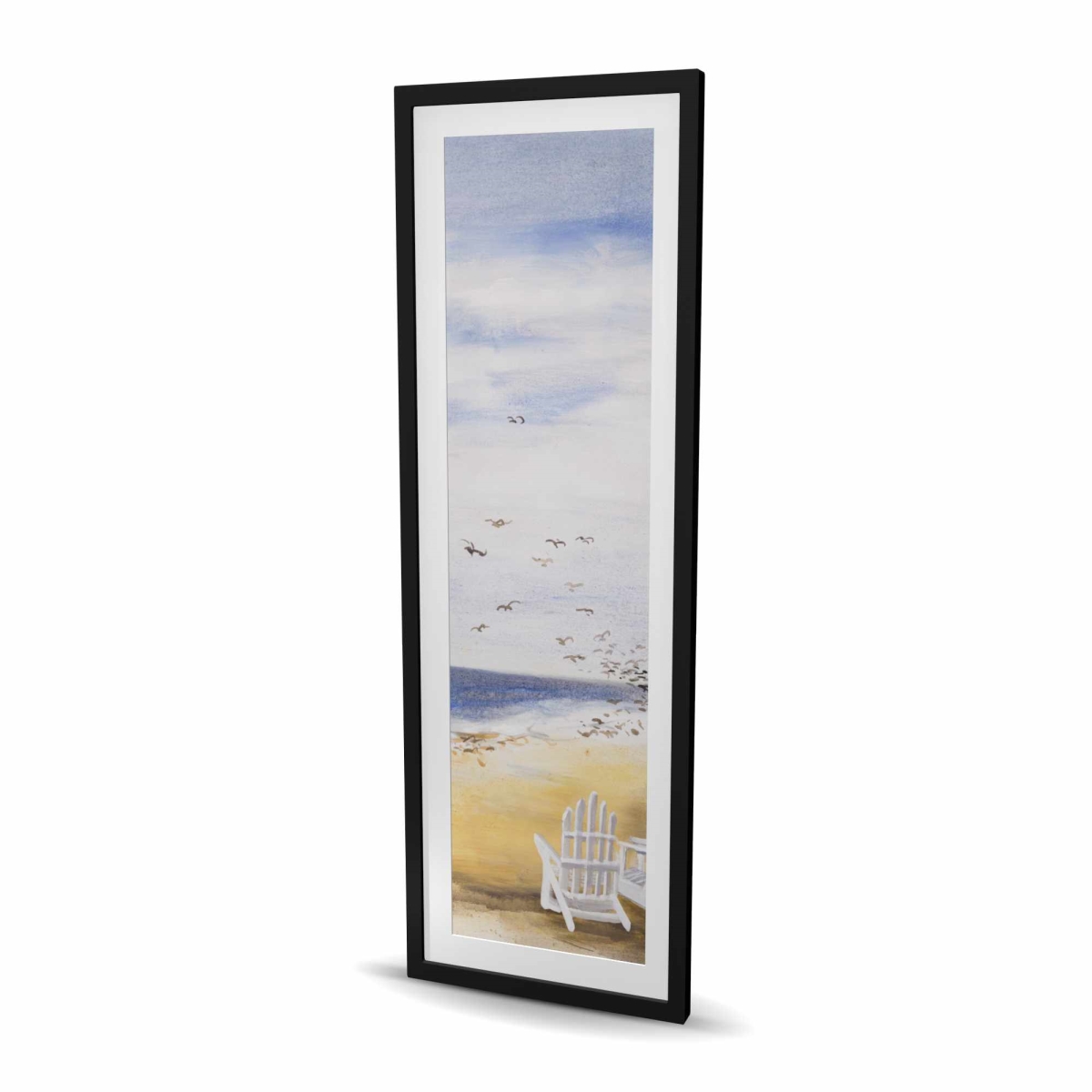 C1FM2060JG5PLQ 20 x 60 in. Day at the Beach - Scenic Framed Matted Print Wall Art for Home Decor