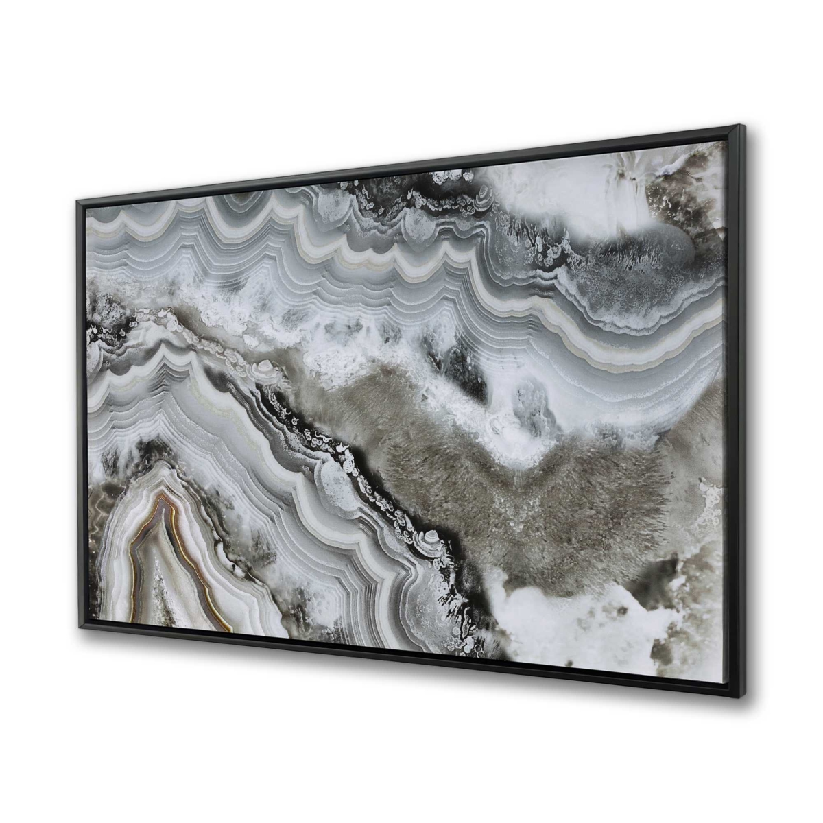 C1FC36480KFNCS 36 x 48 in. Abstract Geode - White Framed Canvas for Bedroom Decor
