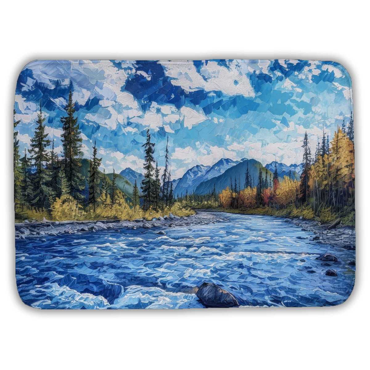 C1BM17247MPB80 17 x 24 in. Flow White Bath Mat - Stylish Home Decor Essential