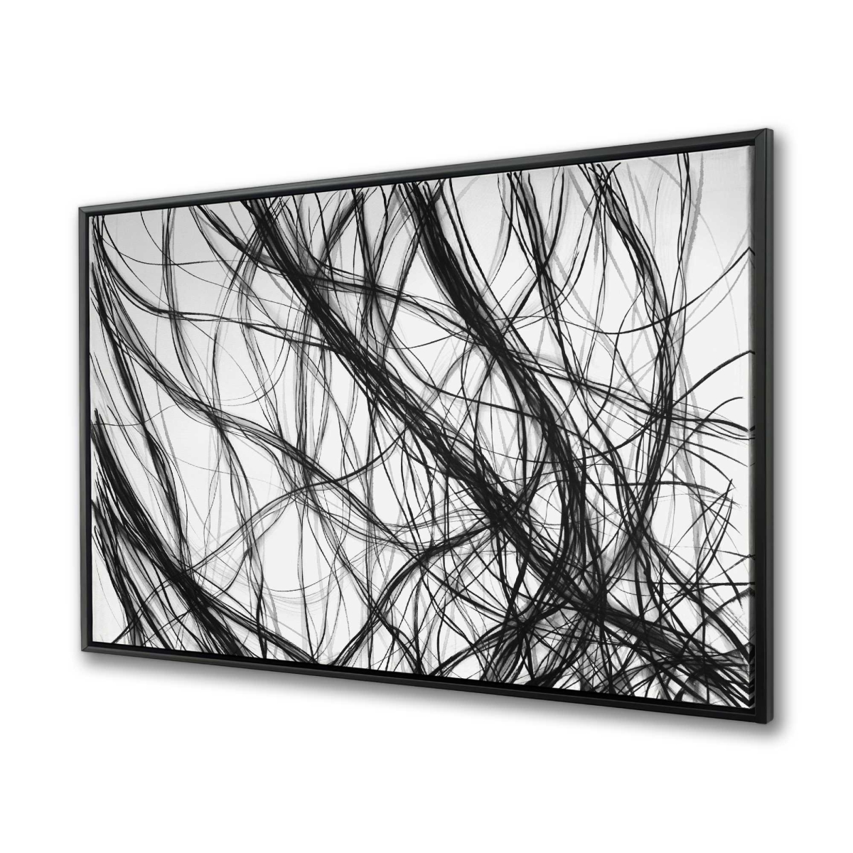 C1FC36489Z6NPD 36 x 48 in. Connection - Black Abstract Framed Canvas for Home Decor