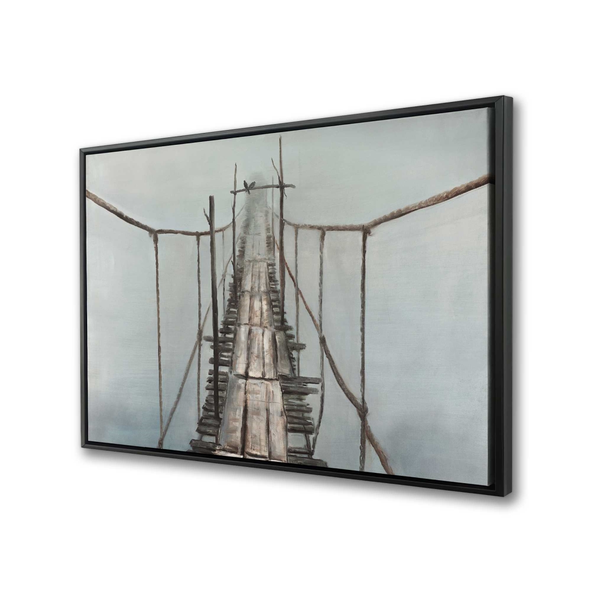 C1FC2436MGYKF7 24 x 36 in. Old Abandoned Bridge - Brown Framed Canvas Home Decor Art