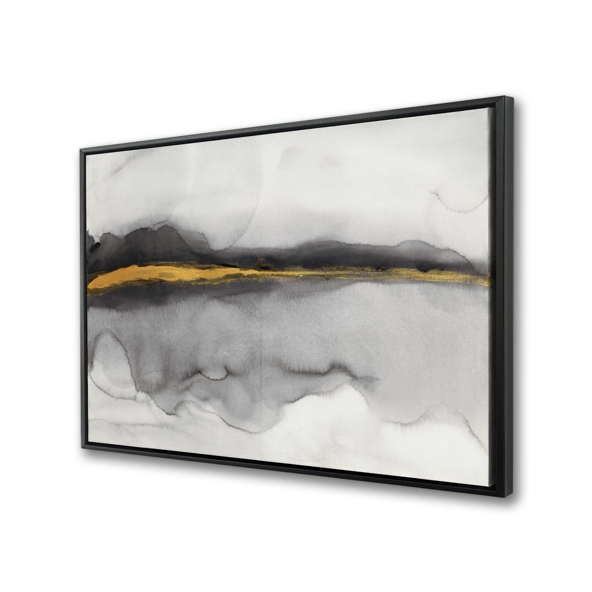 C1FC2436PCE69R 24 x 36 in. Gold Stripe Abstract - Illustrative Framed Canvas for Home